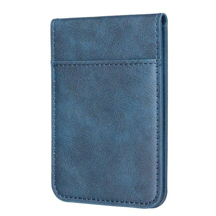 Magnetic Card Holder for Phone with Multiple Slots slim blue leather-look wallet attaches to phone case for IDs and credit cards