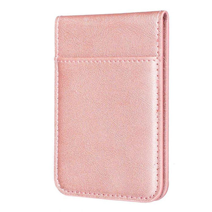 Magnetic Card Holder for Phone with Multiple Slots - slim rose gold leather-look magnetic wallet with front pocket