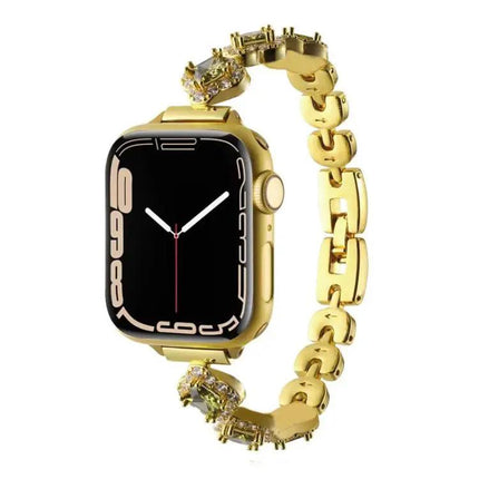 Four-Leaf Clover Crystal Metal Apple Watch Band 38-49mm | Syndmart
