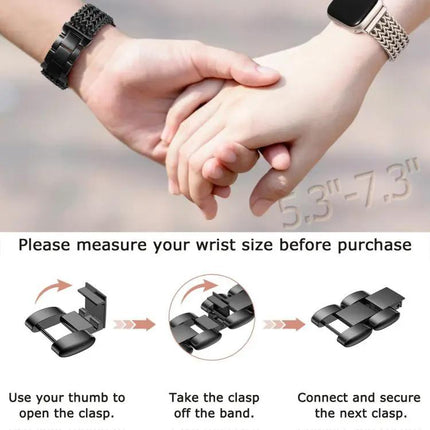 XDfind Herringbone Stainless Steel Apple Watch Band 38-49mm | Syndmart