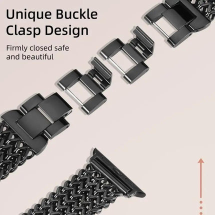 XDfind Herringbone Stainless Steel Apple Watch Band 38-49mm | Syndmart
