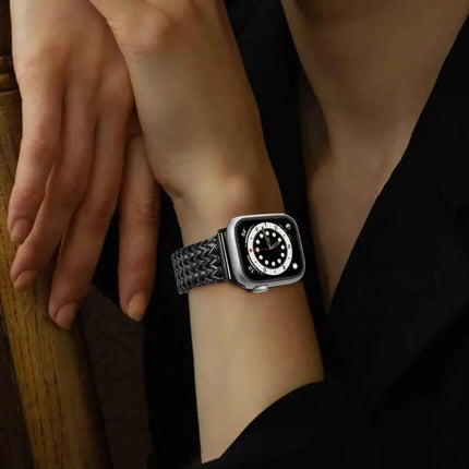 XDfind Herringbone Stainless Steel Apple Watch Band 38-49mm | Syndmart