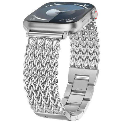 XDfind Herringbone Stainless Steel Apple Watch Band 38-49mm | Syndmart