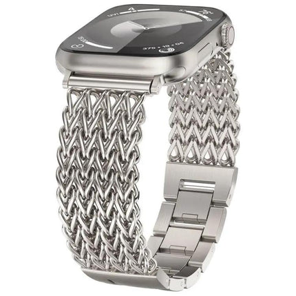 XDfind Herringbone Stainless Steel Apple Watch Band 38-49mm | Syndmart