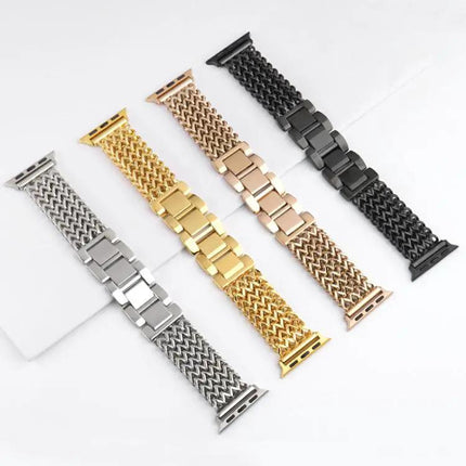 XDfind Herringbone Stainless Steel Apple Watch Band 38-49mm | Syndmart