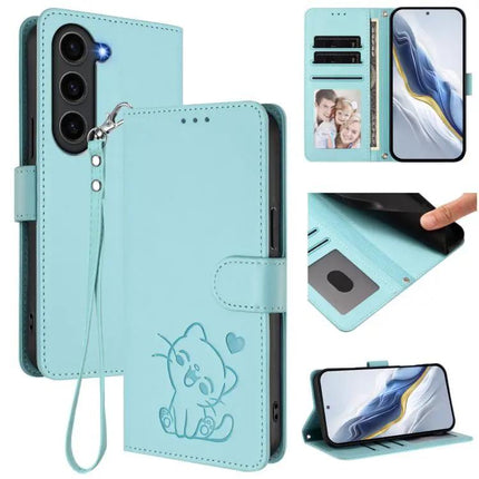 Stylish Embossed Leather Phone Case With Hand Strap