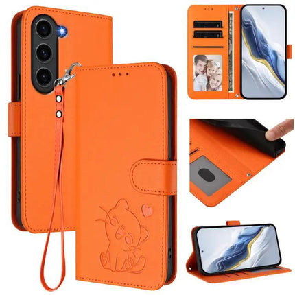 Stylish Embossed Leather Phone Case With Hand Strap