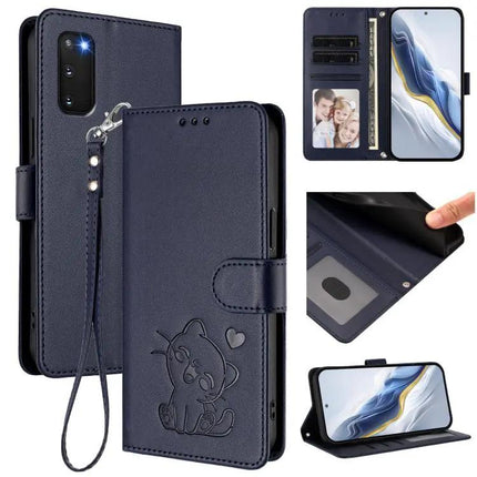 Stylish Embossed Leather Phone Case With Hand Strap