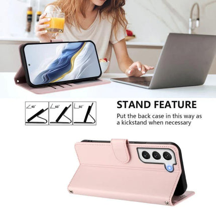 Protective Phone Case With Hand Strap For Daily Outings, Secure Grip On The Go Everyday - pink PU wallet case with stand and card slots