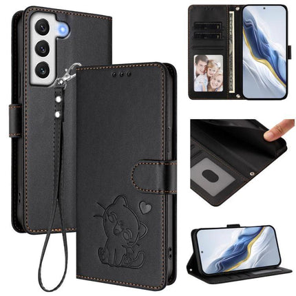 Protective Phone Case With Hand Strap For Daily Outings, Secure Grip On The Go Everyday - black PU wallet case with card slots and wrist strap