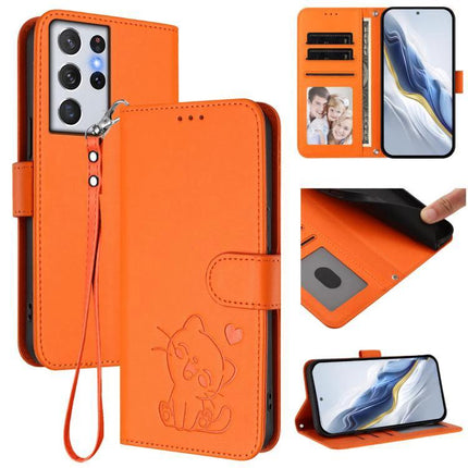Protective Phone Case With Hand Strap For Daily Outings, Secure Grip On The Go Everyday - orange PU TPU wallet case with card slots and wrist strap