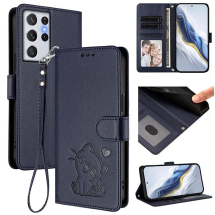 Protective Phone Case With Hand Strap For Daily Outings, Secure Grip On The Go Everyday - navy PU wallet case with card slots and wrist strap