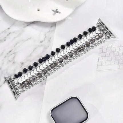 Xdfind Crystal Beaded Metal Apple Watch Band 38-49mm | Syndmart