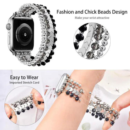 Xdfind Crystal Beaded Metal Apple Watch Band 38-49mm | Syndmart