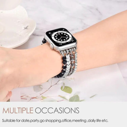 Xdfind Crystal Beaded Metal Apple Watch Band 38-49mm | Syndmart