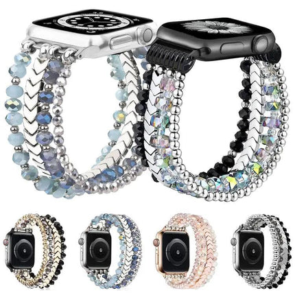Xdfind Crystal Beaded Metal Apple Watch Band 38-49mm | Syndmart