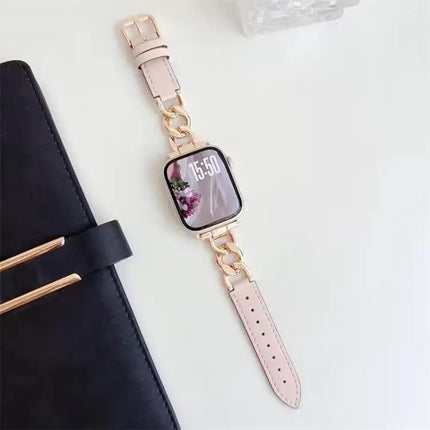 xDfind Metal Leather Chain Band for Apple Watch 38-49mm | Syndmart