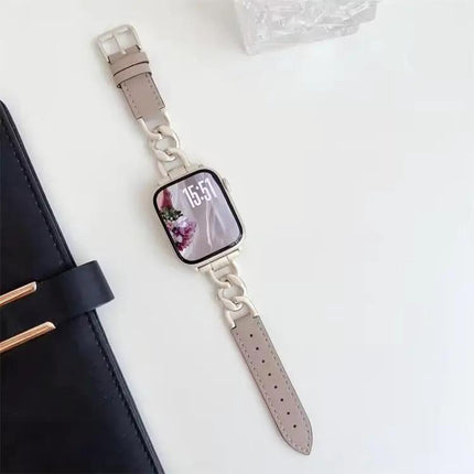 xDfind Metal Leather Chain Band for Apple Watch 38-49mm | Syndmart