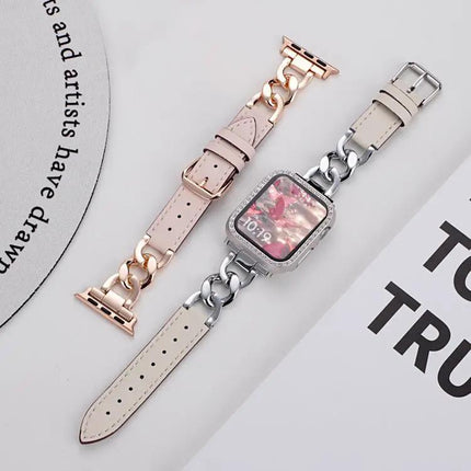 xDfind Metal Leather Chain Band for Apple Watch 38-49mm | Syndmart