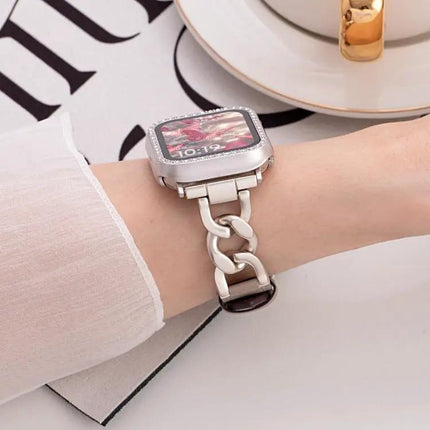 xDfind Metal Leather Chain Band for Apple Watch 38-49mm | Syndmart