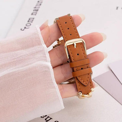 Xdfind 22mm Denim Chain Hybrid Leather Metal Watch Band
