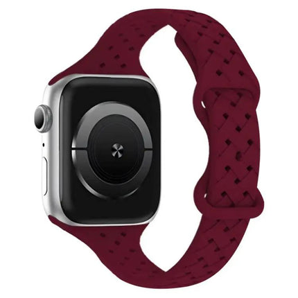 XDfind Silicone Butterfly Buckle Braided Watch Band 38-49mm | Syndmart