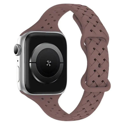 XDfind Silicone Butterfly Buckle Braided Watch Band 38-49mm | Syndmart