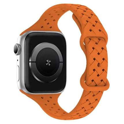 XDfind Silicone Butterfly Buckle Braided Watch Band 38-49mm | Syndmart