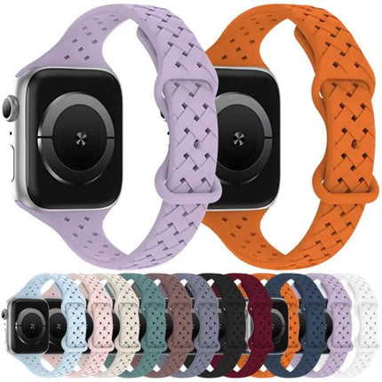 XDfind Silicone Butterfly Buckle Braided Watch Band 38-49mm | Syndmart