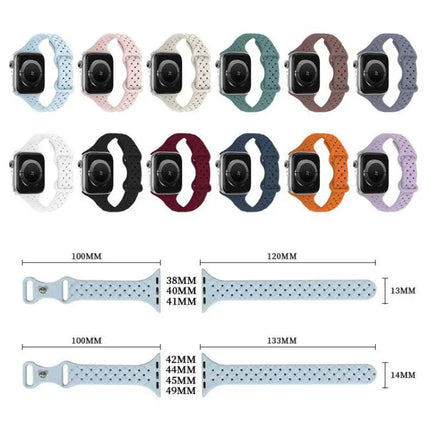 XDfind Silicone Butterfly Buckle Braided Watch Band 38-49mm | Syndmart