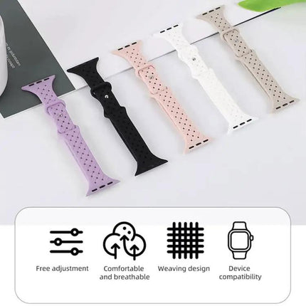 XDfind Silicone Butterfly Buckle Braided Watch Band 38-49mm | Syndmart