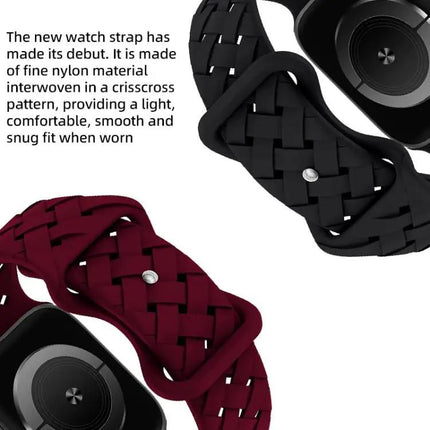 XDfind Silicone Butterfly Buckle Braided Watch Band 38-49mm | Syndmart