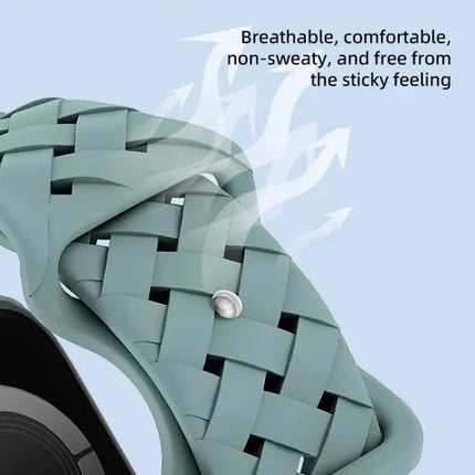 XDfind Silicone Butterfly Buckle Braided Watch Band 38-49mm | Syndmart