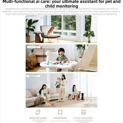 Xiaomi Mijia Dual Lens Smart Camera for Comprehensive Home Monitoring - dual-lens 360° view monitoring pets and children with app alerts