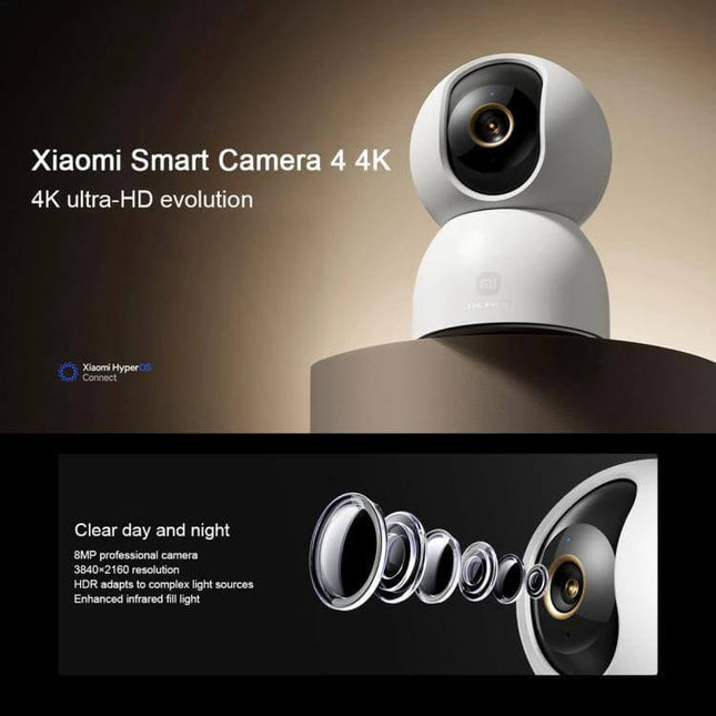 Xiaomi Smart Camera 4K for Home Security and Monitoring - 4K Ultra HD home surveillance camera detecting motion and sending Mi Home alerts