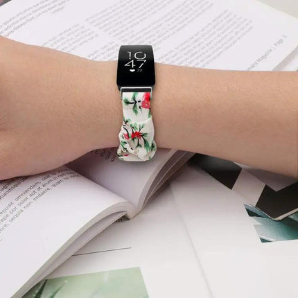 Polyester Elastic Wreath Watch Band for Fitbit Inspire S L