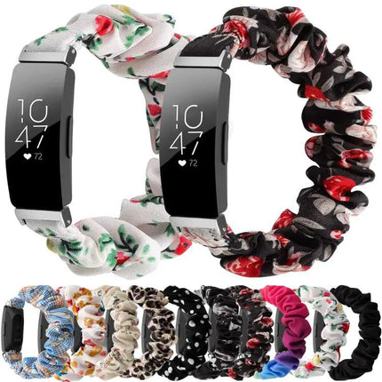 Polyester Elastic Wreath Watch Band for Fitbit Inspire S L