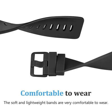 Silicone Watch Band For Fitbit Versa 2 Large Black