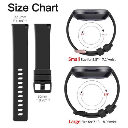 Solid Silicone Replacement Band for Fitbit Versa 2 Small
