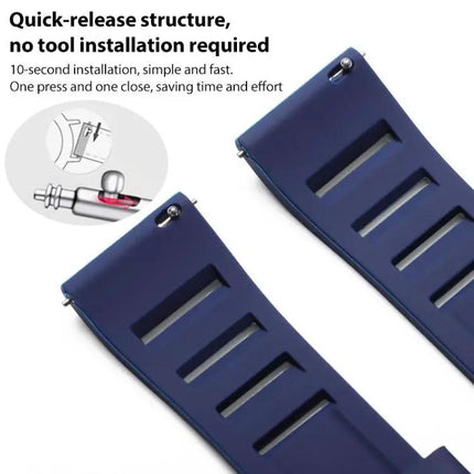 XDfind Silicone Watch Band With Silver Quick Release