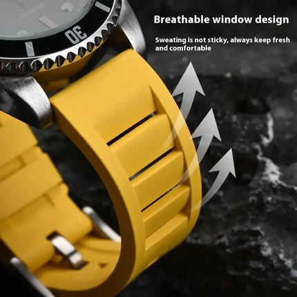 XDfind Silicone Watch Band With Silver Quick Release