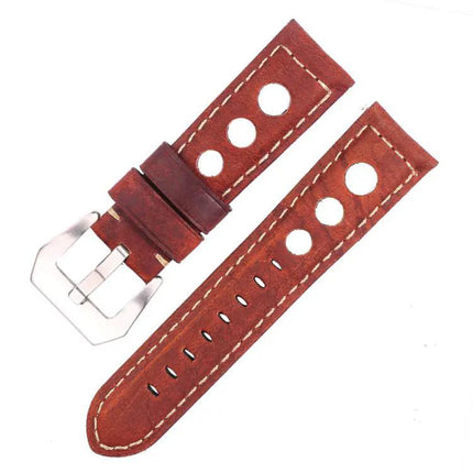 XDfind Genuine Leather Watch Band Silver Buckle 20/22/24mm