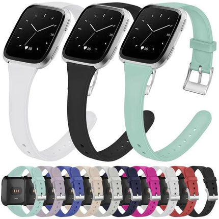Silicone Watch Band for Fitbit Versa 2/Versa Lite Silver