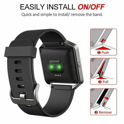 Fitbit Blaze Silicone Watch Band Steel Buckle Diagonal S/L