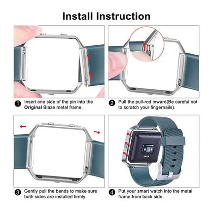 Fitbit Blaze Silicone Watch Band Steel Buckle Diagonal S/L