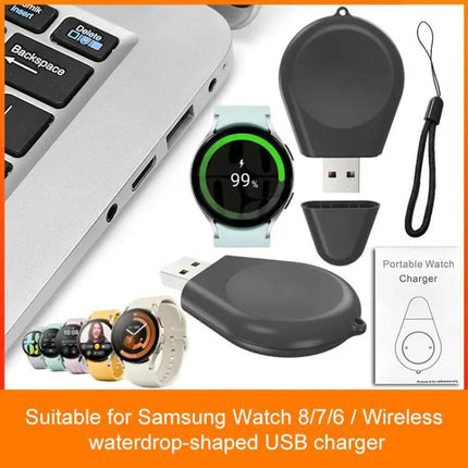 Wireless USB Charger Lanyard For Galaxy Watch 8/7/6/5/4