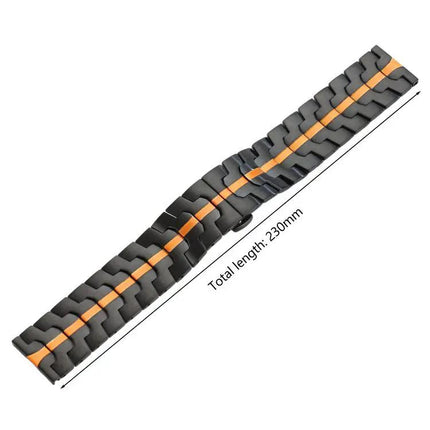 22mm Stainless Steel Watch Band With Butterfly Clasp
