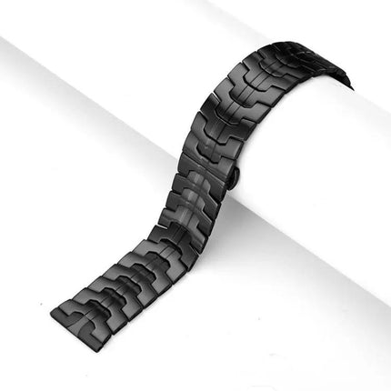 22mm Stainless Steel Watch Band With Butterfly Clasp