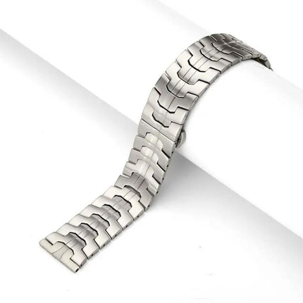 22mm Stainless Steel Watch Band With Butterfly Clasp