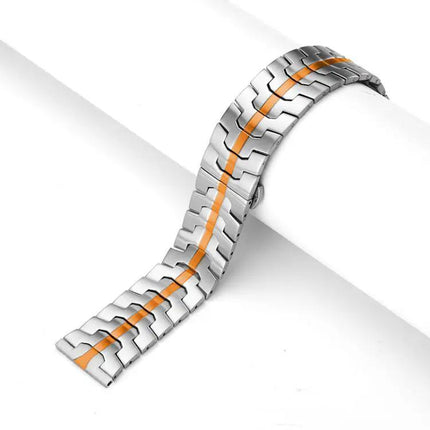 22mm Stainless Steel Watch Band With Butterfly Clasp